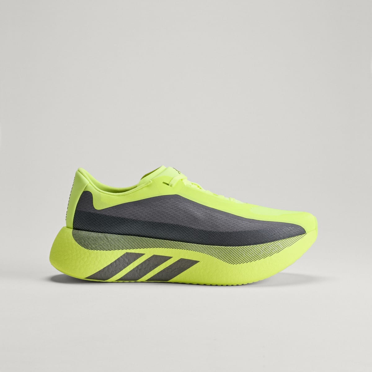 Adidas Men's HYPERBOOST EDGE Running Shoes - Hi-Res Yellow / Iron Metallic / Grey Five - Image 3