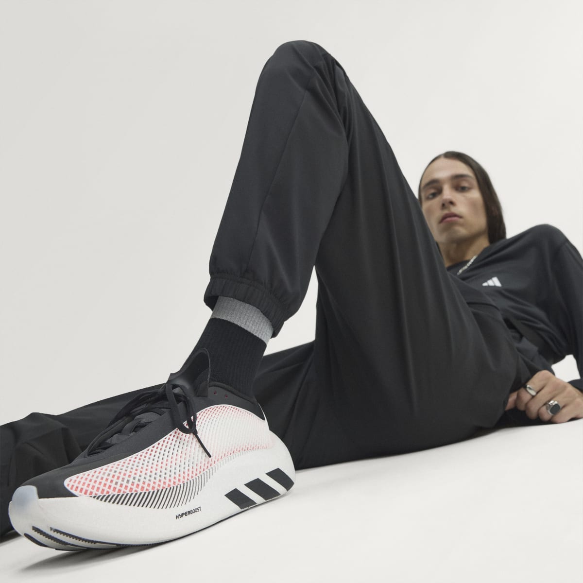 Adidas Men's HYPERBOOST EPHR SHOES - Core Black / Solar Red / Cloud White - Image 2