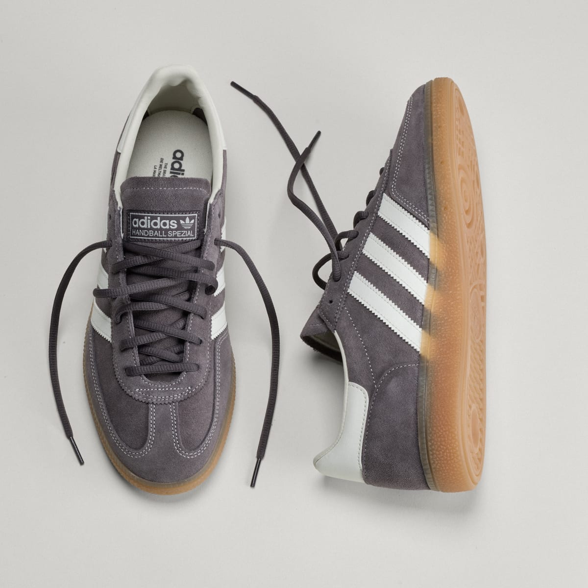 Adidas Men's Handball Spezial Shoes - Grey Strata / Off White / Gum - Image 4