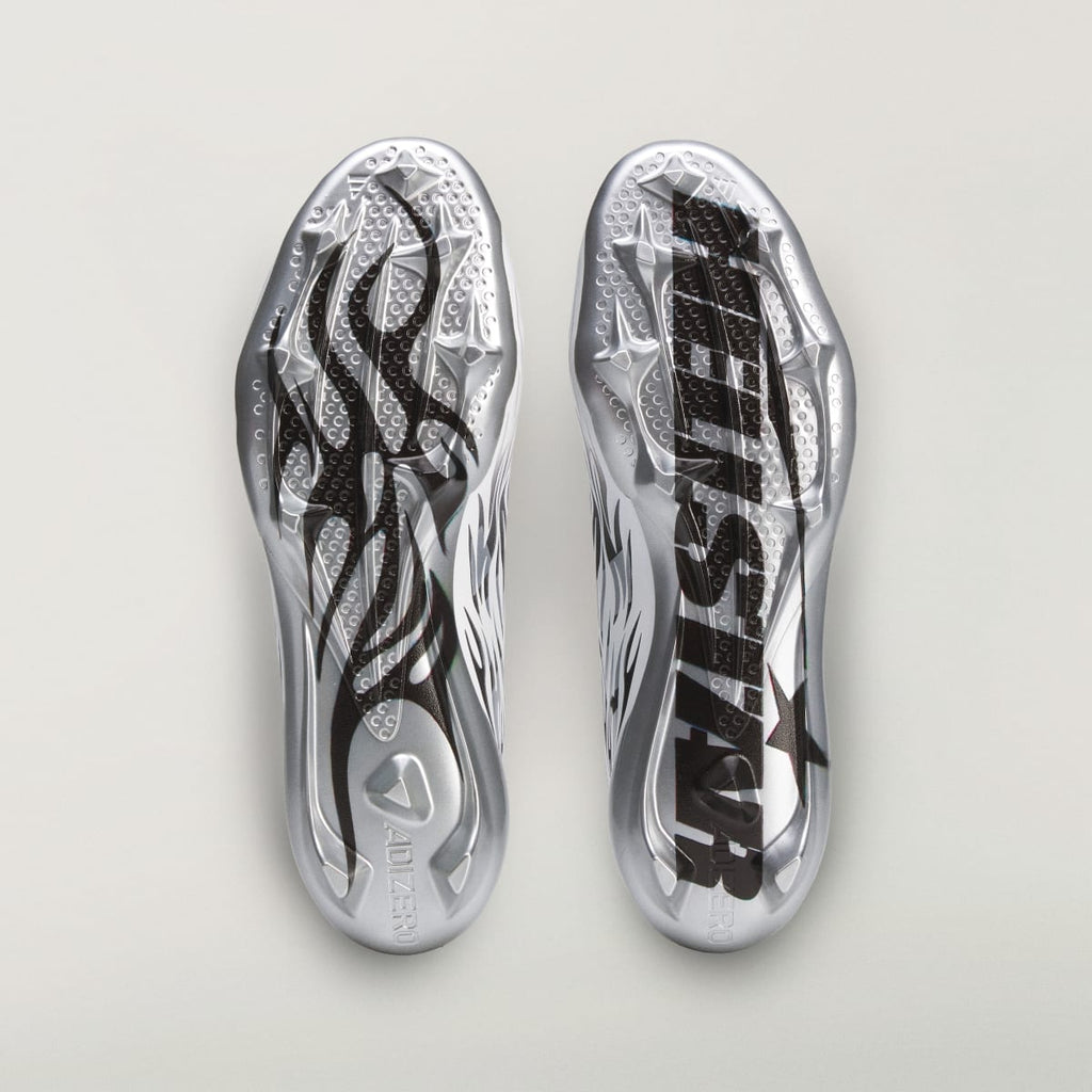 Adidas Men's Hellstar Adizero Electric II Football Cleats - Cloud White / Core Black / Silver Metallic - Image 3