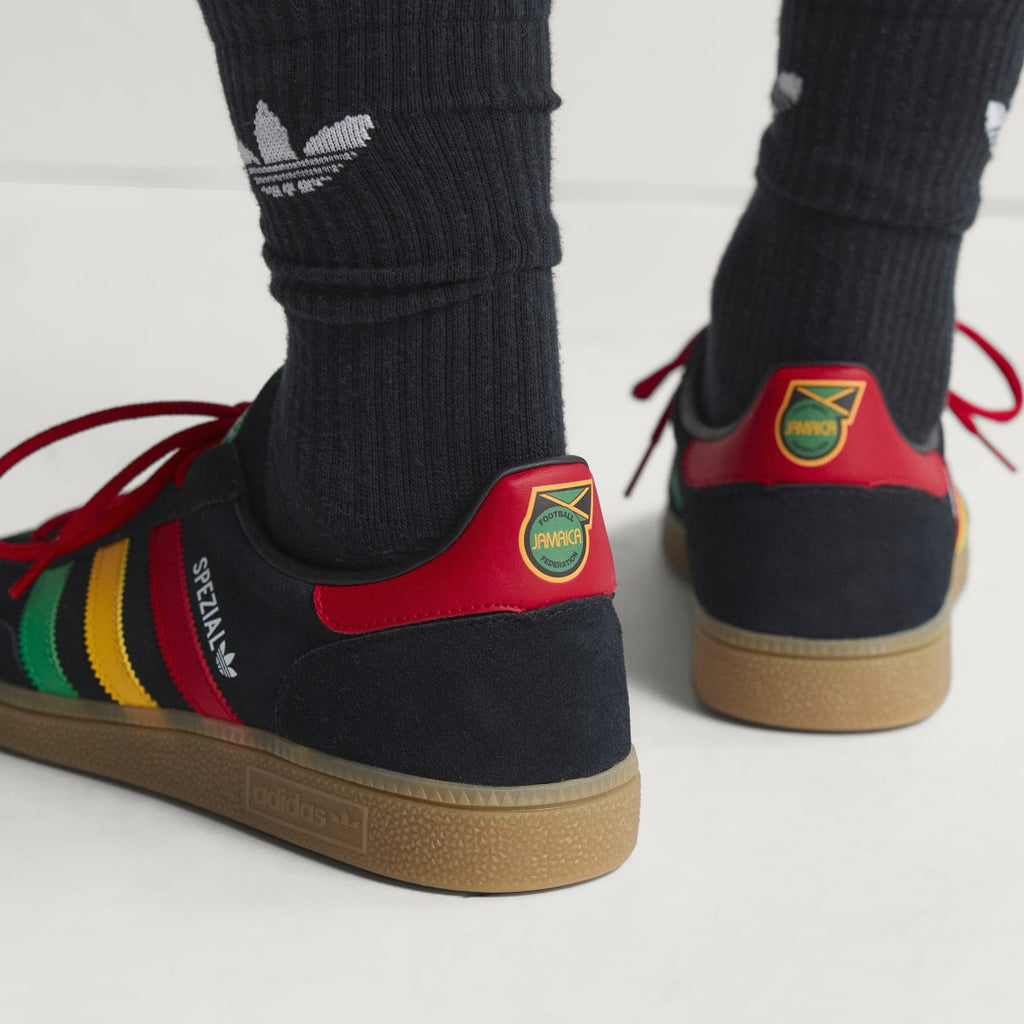 Adidas Men's Jamaica Handball Spezial Shoes - Core Black / Pure Ruby / Bold Gold - Image 5