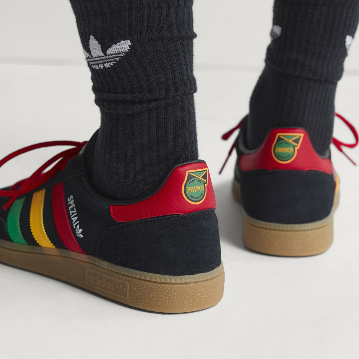 Adidas Women's Jamaica Handball Spezial Shoes - Core Black / Pure Ruby / Bold Gold - Image 5