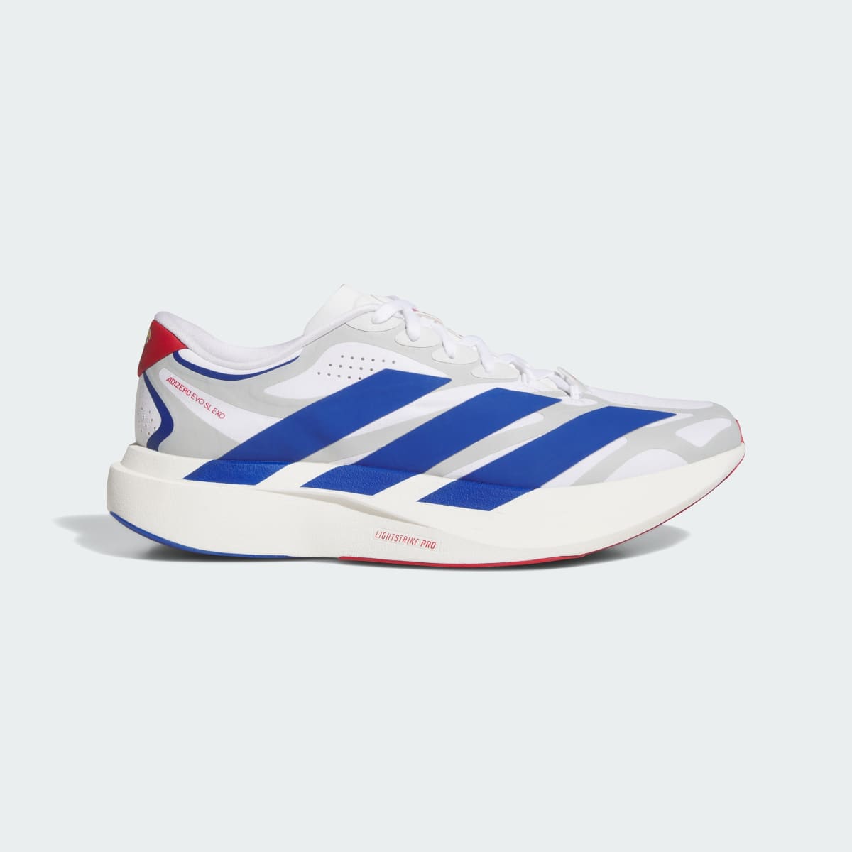 Adidas Women's KANSAS JAYHAWKS ADIZERO EVO SL EXO Shoes - Cloud White / Collegiate Royal / Team Power Red - Image 1