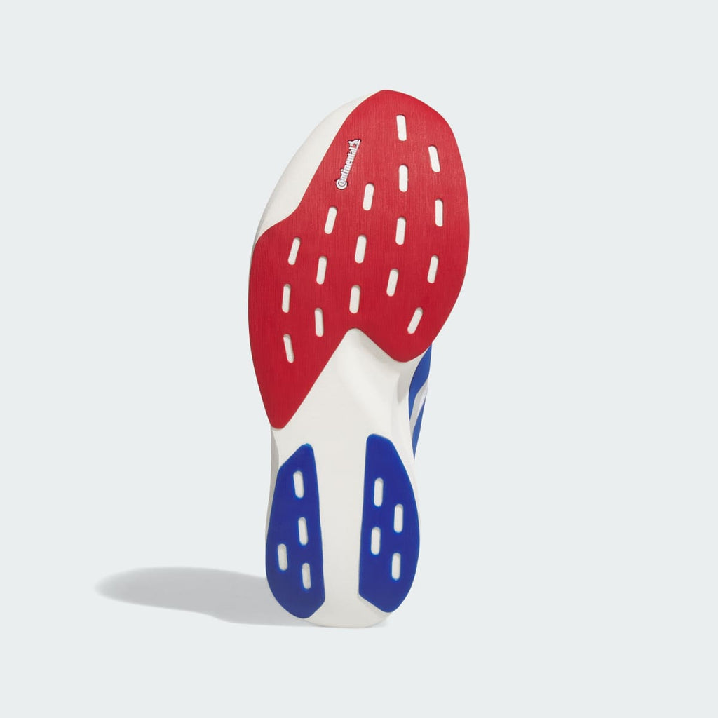 Adidas Women's KANSAS JAYHAWKS ADIZERO EVO SL EXO Shoes - Cloud White / Collegiate Royal / Team Power Red - Image 3