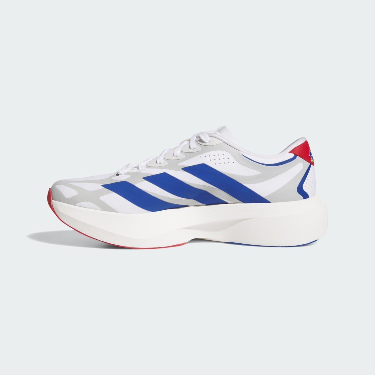 Adidas Women's KANSAS JAYHAWKS ADIZERO EVO SL EXO Shoes - Cloud White / Collegiate Royal / Team Power Red - Image 6
