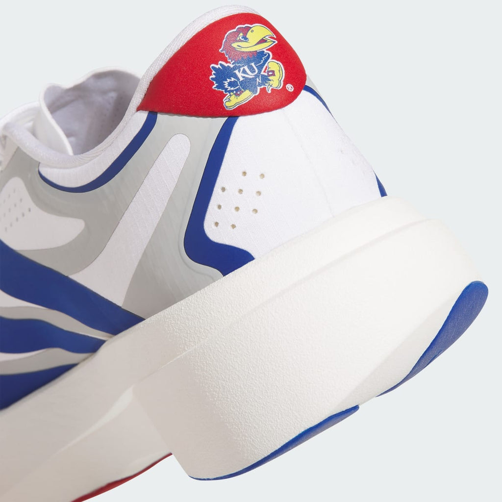 Adidas Women's KANSAS JAYHAWKS ADIZERO EVO SL EXO Shoes - Cloud White / Collegiate Royal / Team Power Red - Image 7