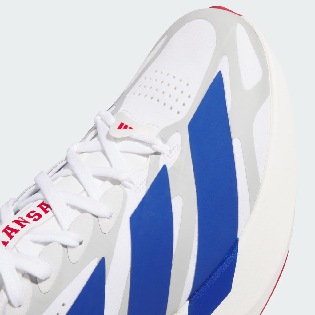 Adidas Women's KANSAS JAYHAWKS ADIZERO EVO SL EXO Shoes - Cloud White / Collegiate Royal / Team Power Red - Image 8