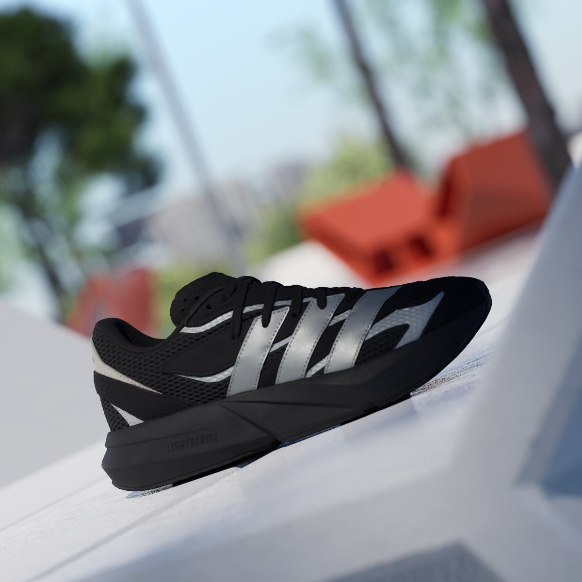 Adidas Women's LIGHTBLAZE SHOES - Core Black / Matte Silver / Off White - Image 3