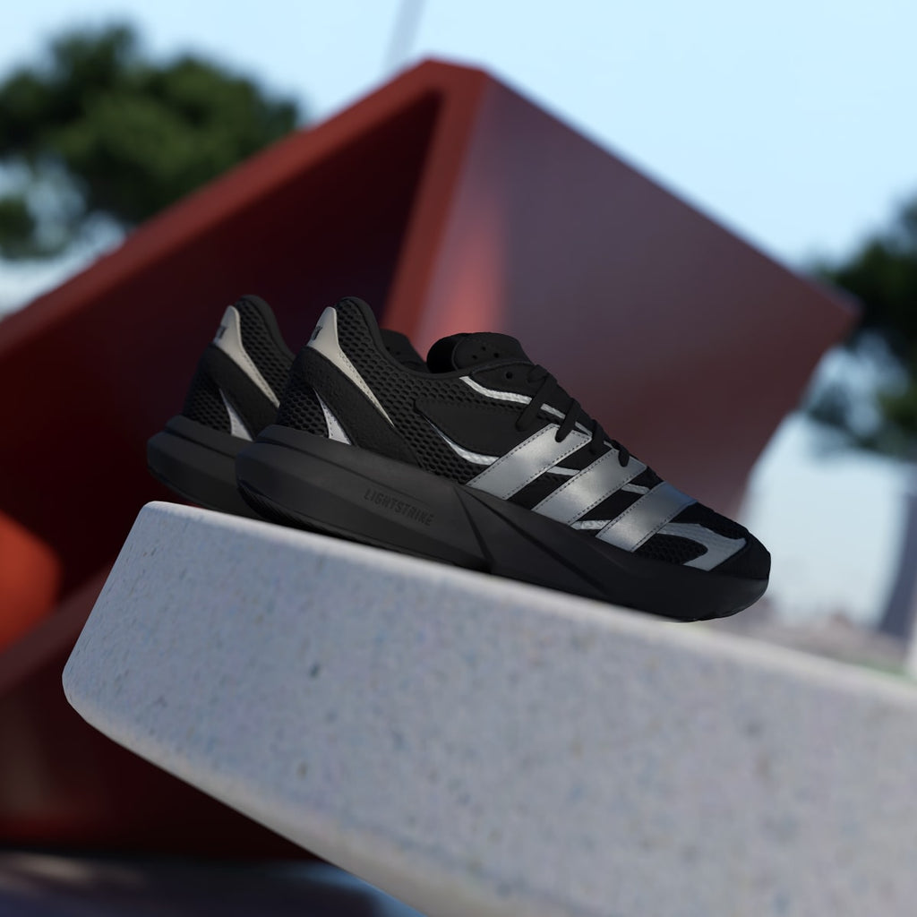 Adidas Women's LIGHTBLAZE SHOES - Core Black / Matte Silver / Off White - Image 6