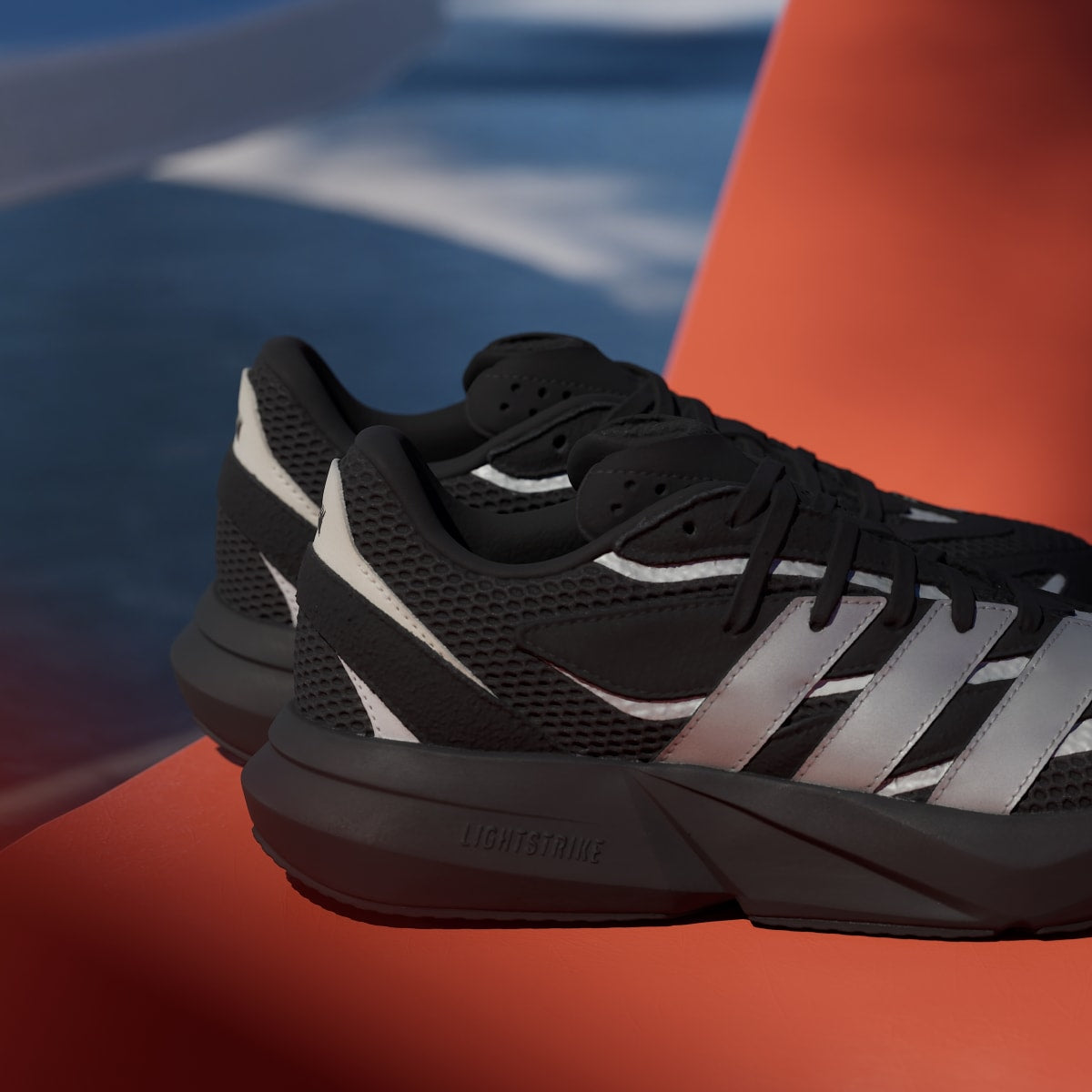 Adidas Women's LIGHTBLAZE SHOES - Core Black / Matte Silver / Off White - Image 9
