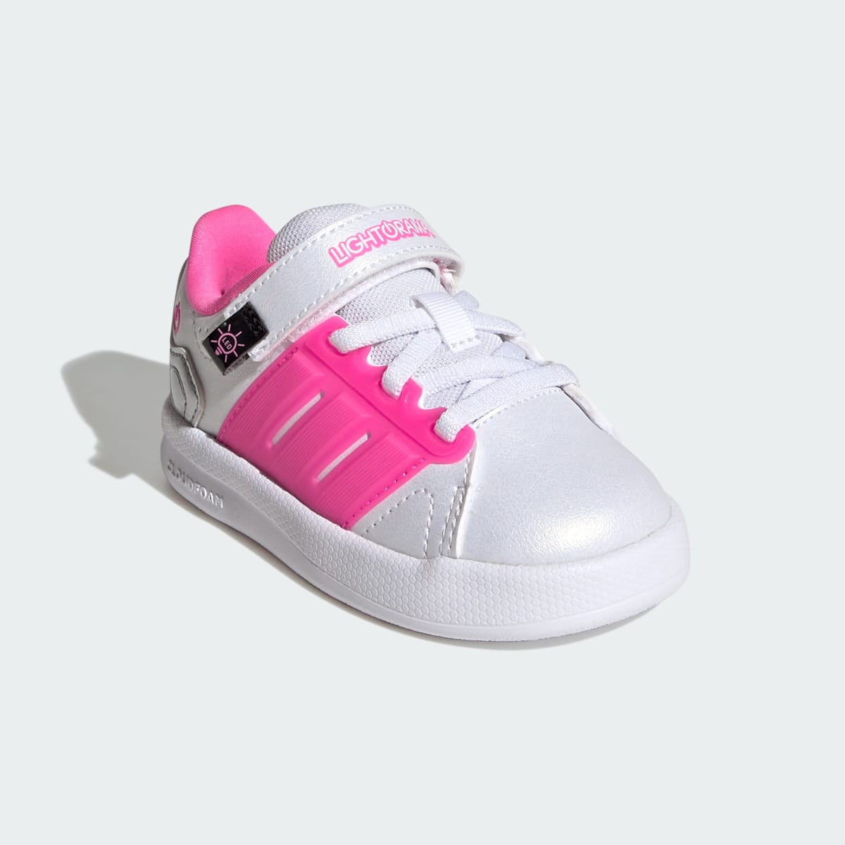 Adidas Kids' LIGHTORAMA COURT SHOES INFANTS - Cloud White / Lucid Pink / Silver Metallic - Image 5