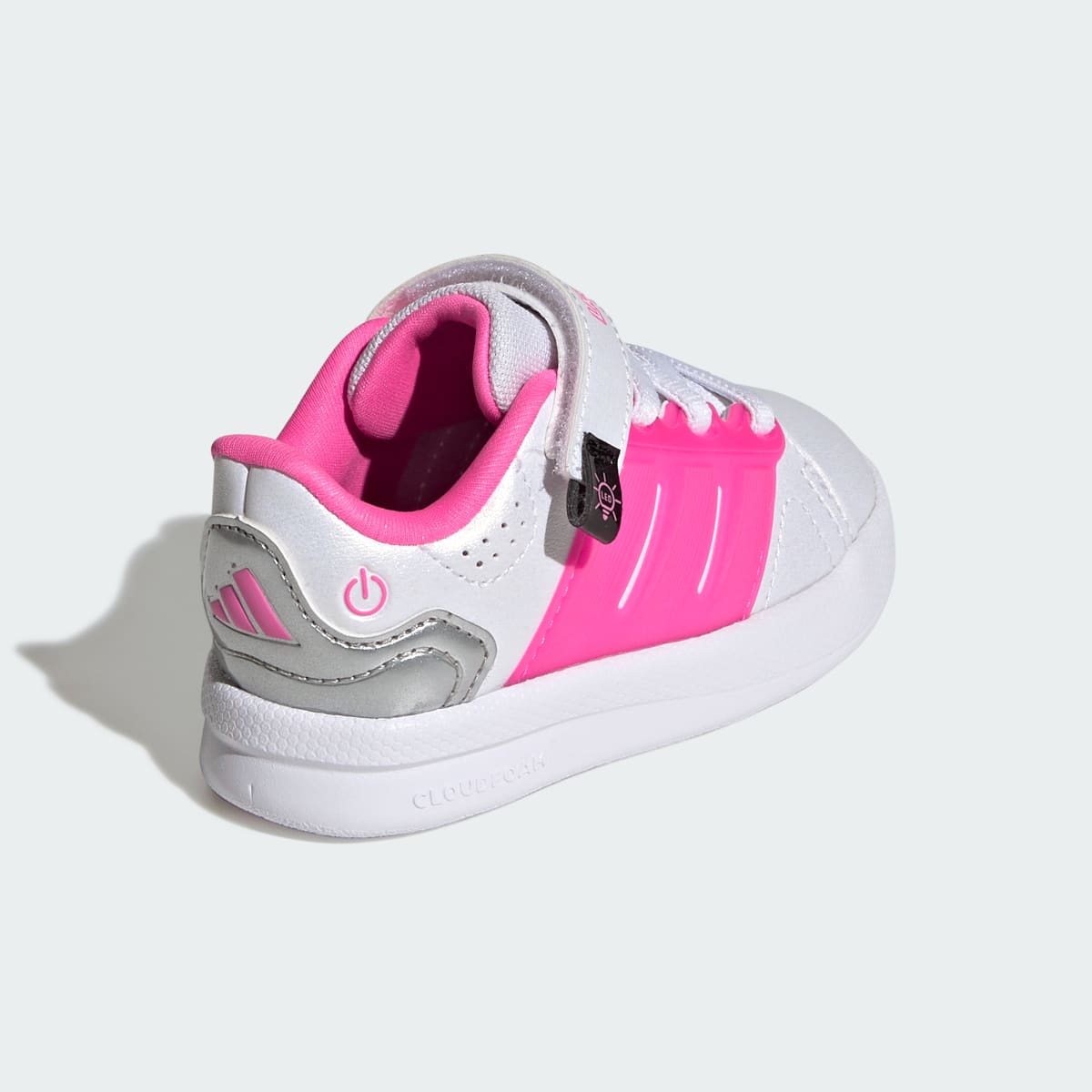 Adidas Kids' LIGHTORAMA COURT SHOES INFANTS - Cloud White / Lucid Pink / Silver Metallic - Image 6
