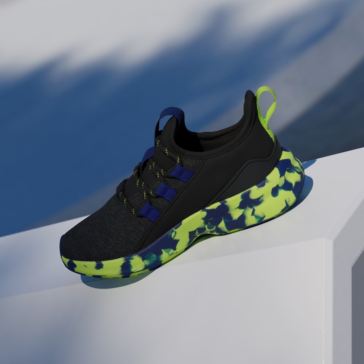 Adidas Kids' LITE RACER ADAPT 8.0 SHOES KIDS - Core Black / Solar Slime / Mystery Ink - Image 7