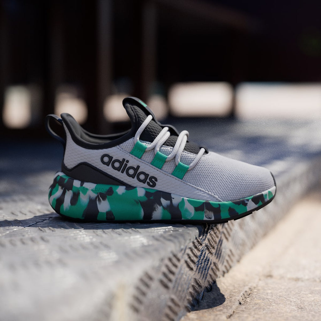 Adidas Kids' LITE RACER ADAPT 8.0 SHOES KIDS - Grey Two / Court Green / Core Black - Image 3