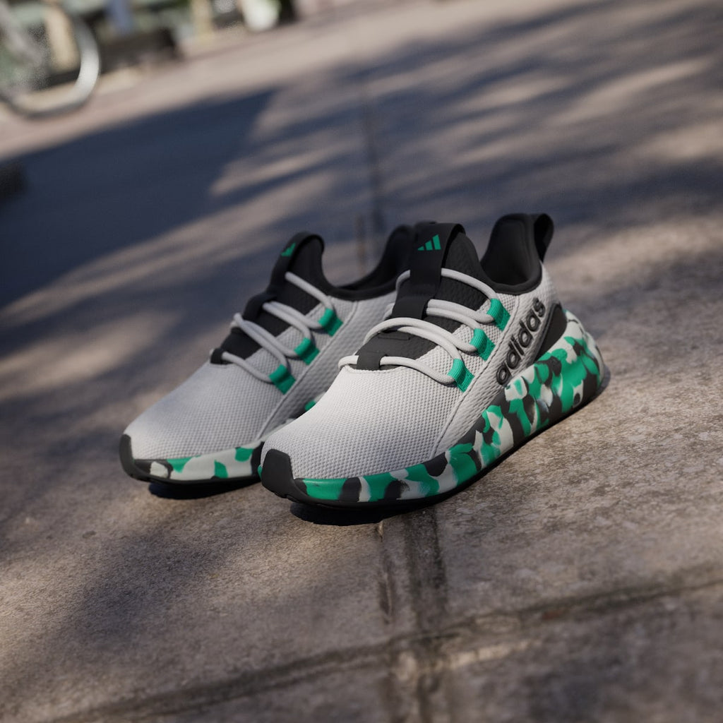 Adidas Kids' LITE RACER ADAPT 8.0 SHOES KIDS - Grey Two / Court Green / Core Black - Image 8