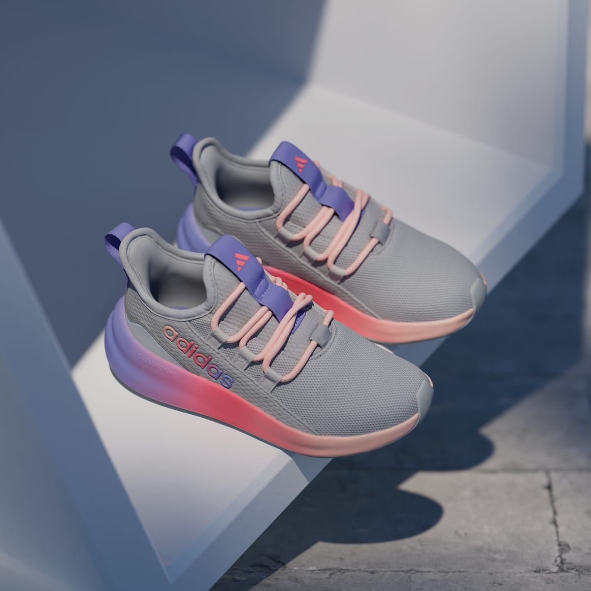 Adidas Kids' LITE RACER ADAPT 8.0 SHOES KIDS - Grey Two / Grey One / Purple Rush - Image 5