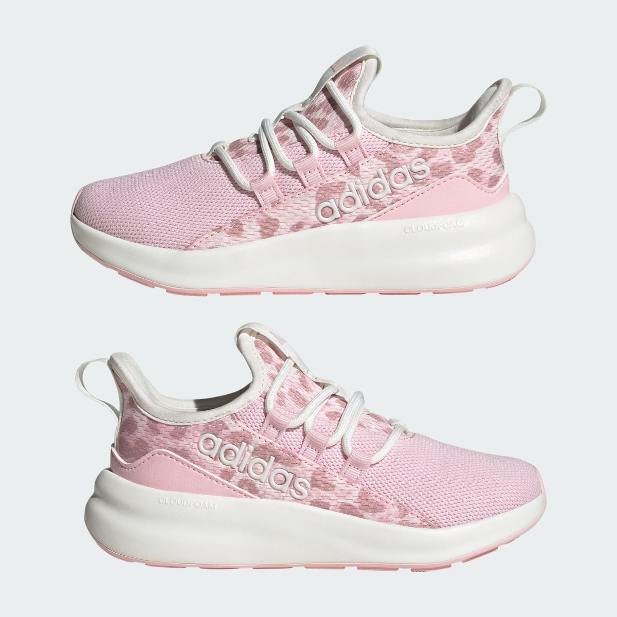 Adidas Kids' LITE RACER ADAPT 8.0 SHOES KIDS - Core White / Distilled Pink / Clear Pink - Image 7