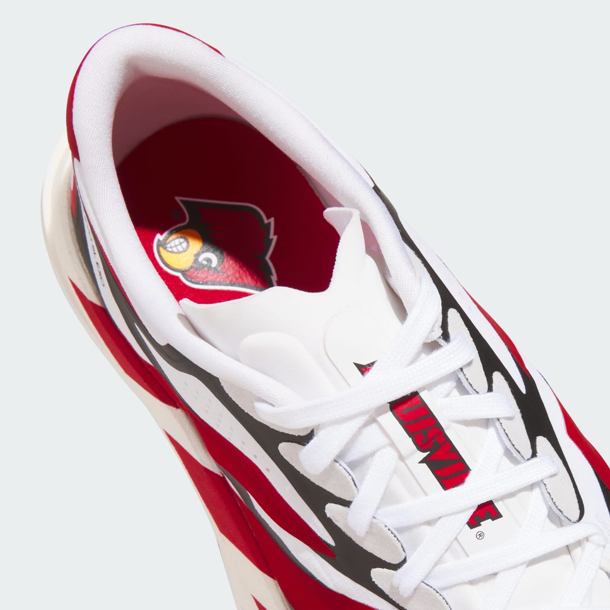 Adidas Men's LOUISVILLE CARDINALS ADIZERO EVO SL EXO Shoes - Cloud White / Team Power Red / Core Black - Image 7