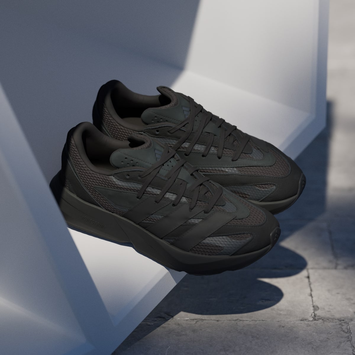 Adidas Men's Lightblaze Shoes - Core Black / Core Black / Carbon - Image 5