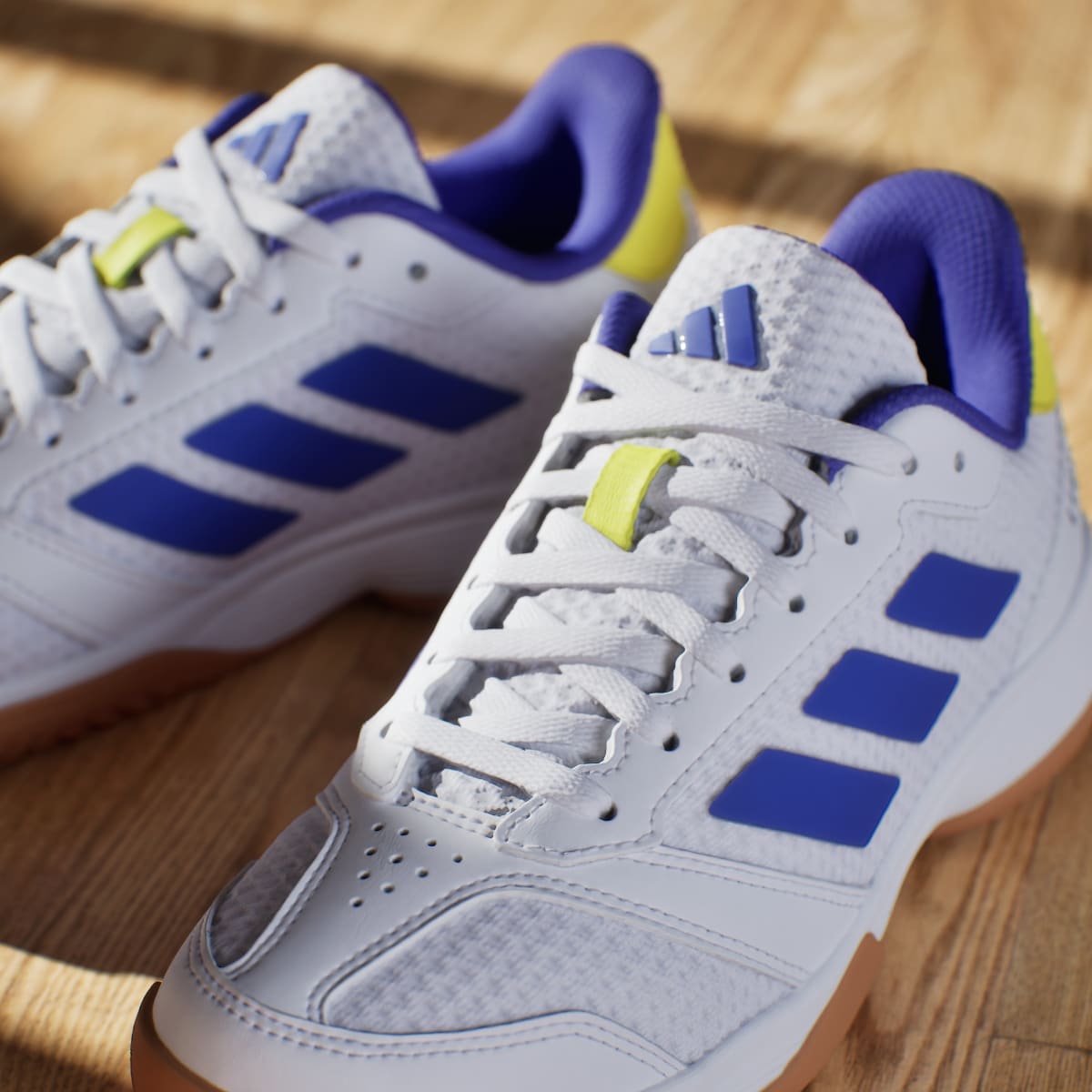 Adidas Kids' Ligra 8 Indoor Shoes Kids - Cloud White / Solar Purple / Solar Lemon - Image 9