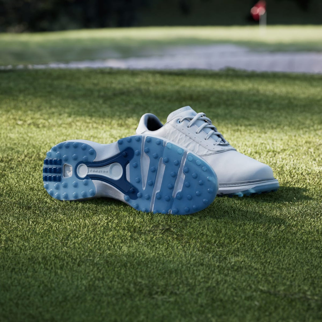 Adidas Men's MC70 SPIKELESS GOLF SHOES - Dash Grey / Halo Silver / Lucid Ray Blue - Image 4
