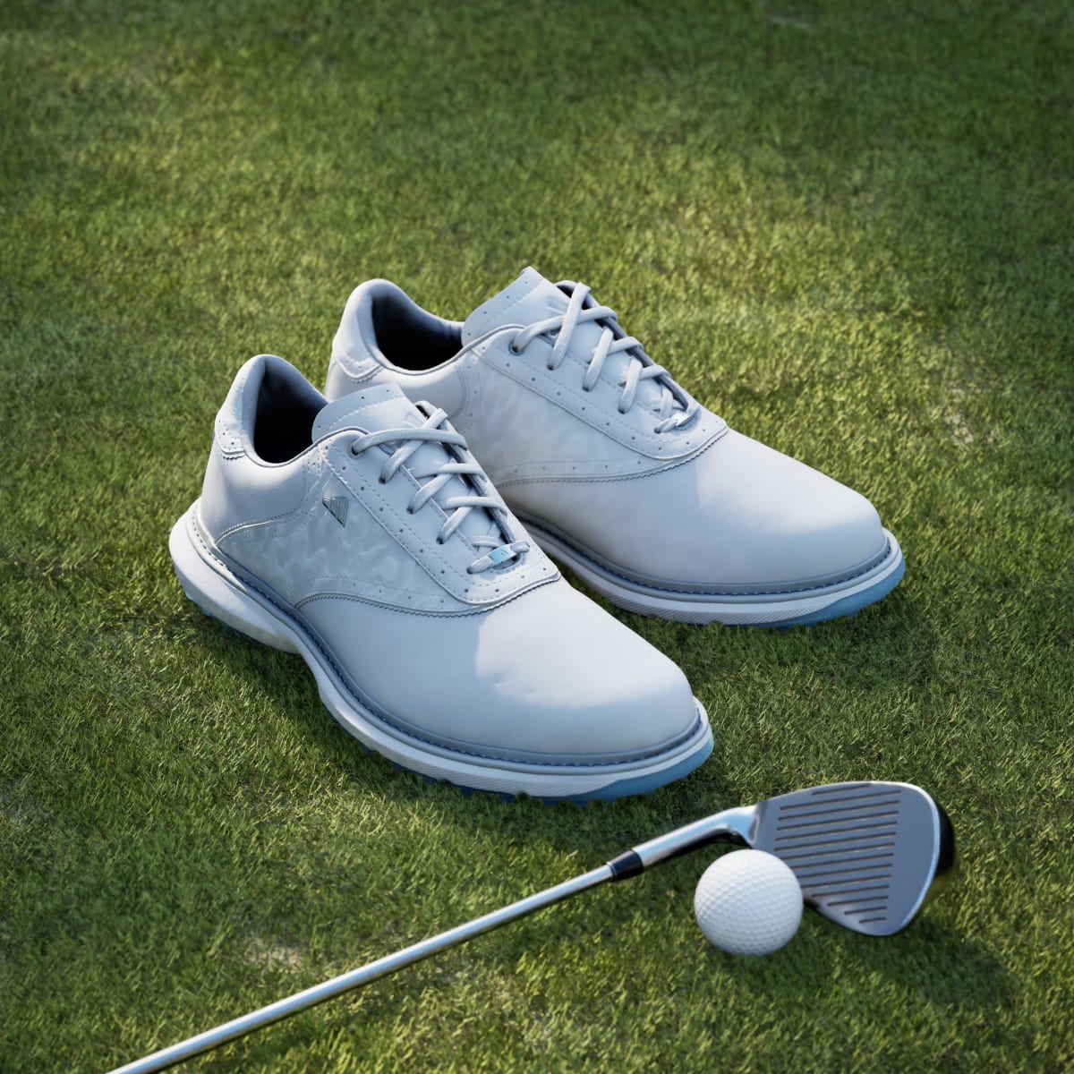 Adidas Men's MC70 SPIKELESS GOLF SHOES - Dash Grey / Halo Silver / Lucid Ray Blue - Image 5
