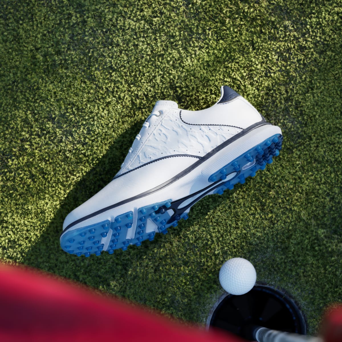 Adidas Women's MC70 SPIKELESS GOLF SHOES - Cloud White / Collegiate Navy / Lucid Ray Blue - Image 7