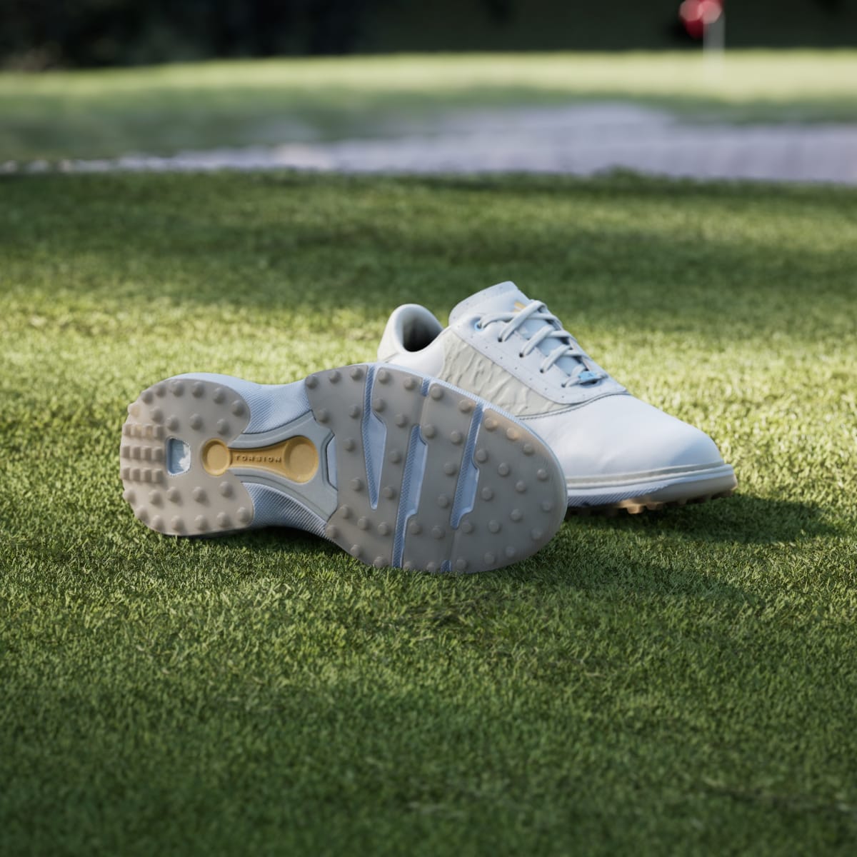Adidas Women's MC70 SPIKELESS GOLF SHOES - Cloud White / Alumina / Ice Tangerine - Image 4