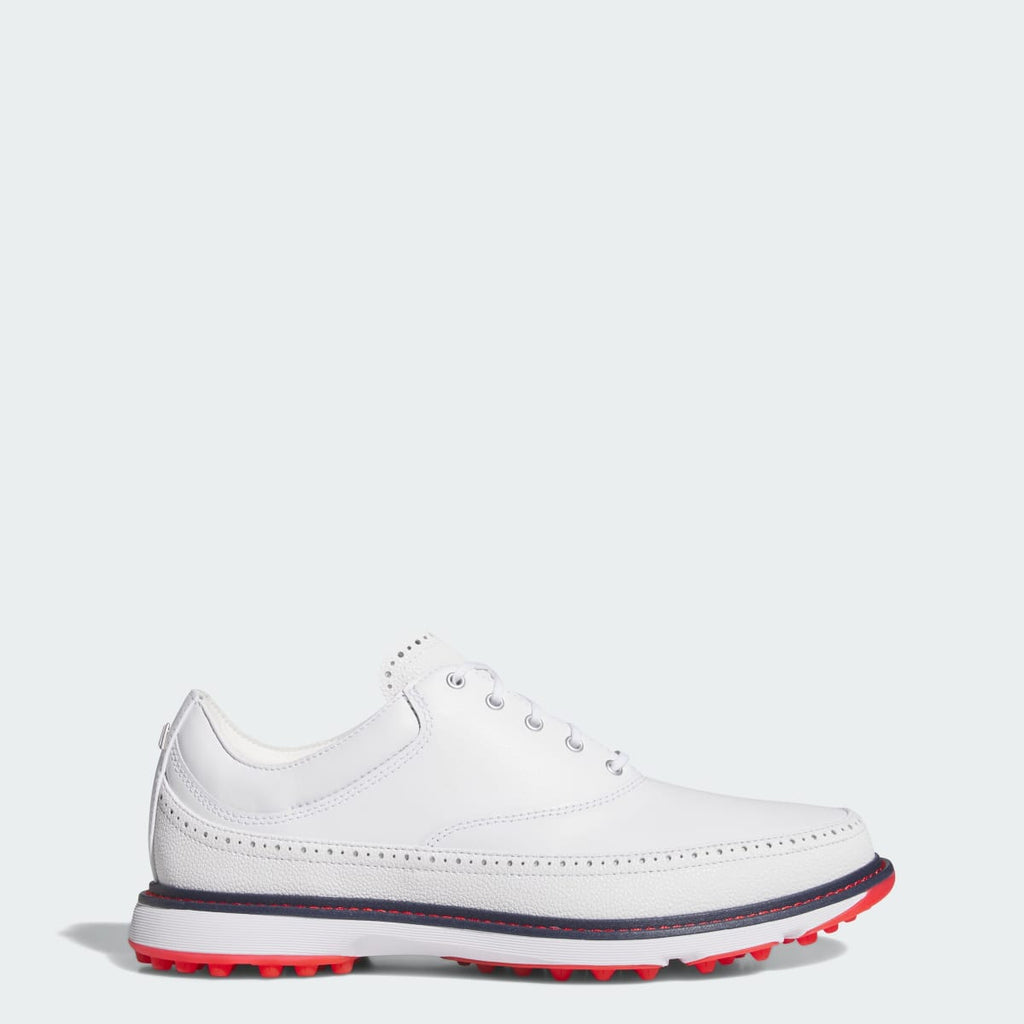 Adidas Men's MC80 SPIKELESS GOLF SHOES - Cloud White / Collegiate Navy / Red - Image 1