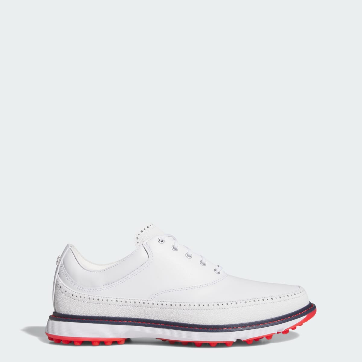 Adidas Men's MC80 SPIKELESS GOLF SHOES - Cloud White / Collegiate Navy / Red - Image 1