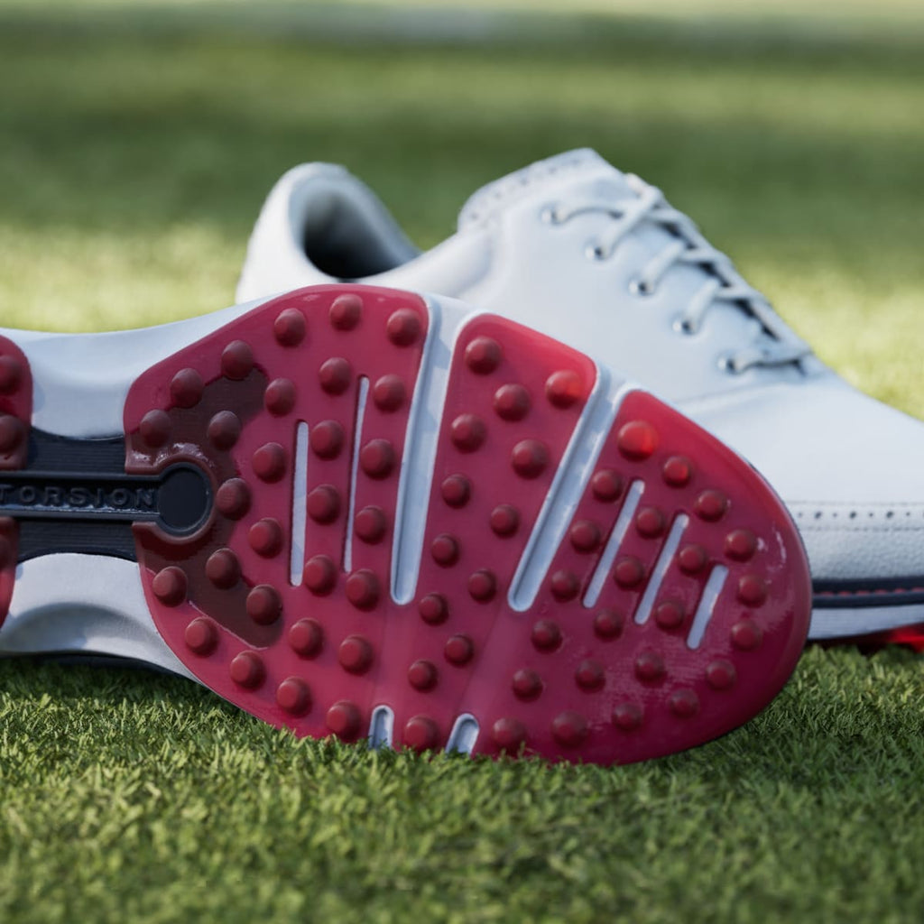 Adidas Women's MC80 SPIKELESS GOLF SHOES - Cloud White / Collegiate Navy / Red - Image 9