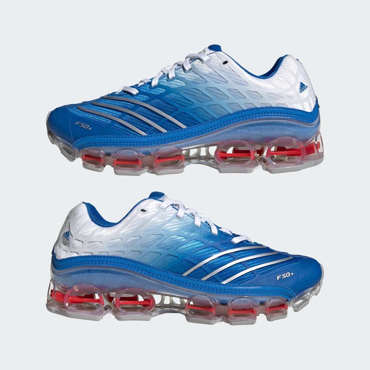 Adidas Men's MEGARIDE F50 SHOES - Blue Bird / Silver Metallic / Cloud White - Image 7