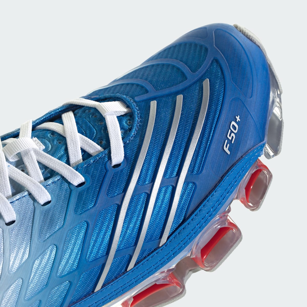 Adidas Men's MEGARIDE F50 SHOES - Blue Bird / Silver Metallic / Cloud White - Image 9