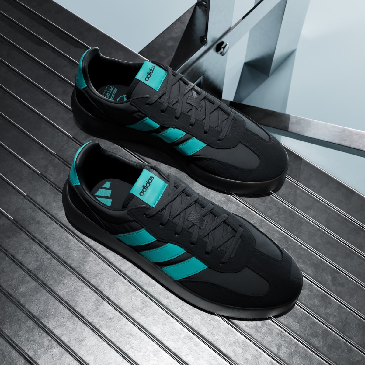 Adidas Women's MERCEDES - AMG PETRONAS FORMULA ONE TEAM BARREDA DECODE SHOES - Carbon / Semi Mint Rush / Core Black - Image 8
