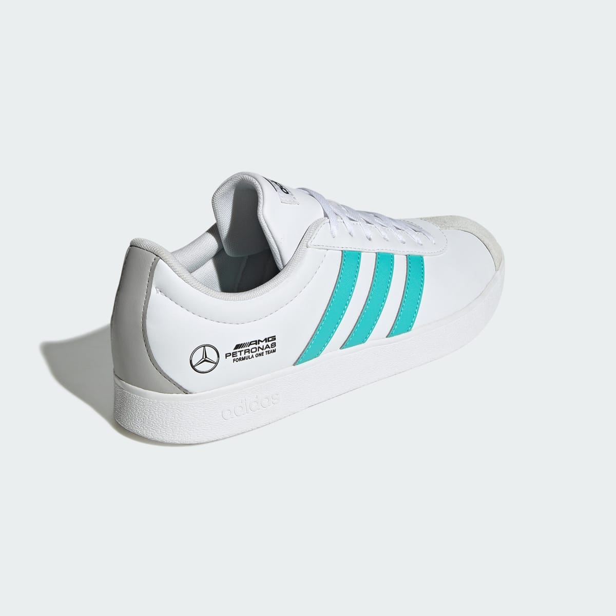 Adidas Men's MERCEDES - AMG PETRONAS FORMULA ONE TEAM VL COURT SHOES - Cloud White / Semi Mint Rush / Core Black - Image 5