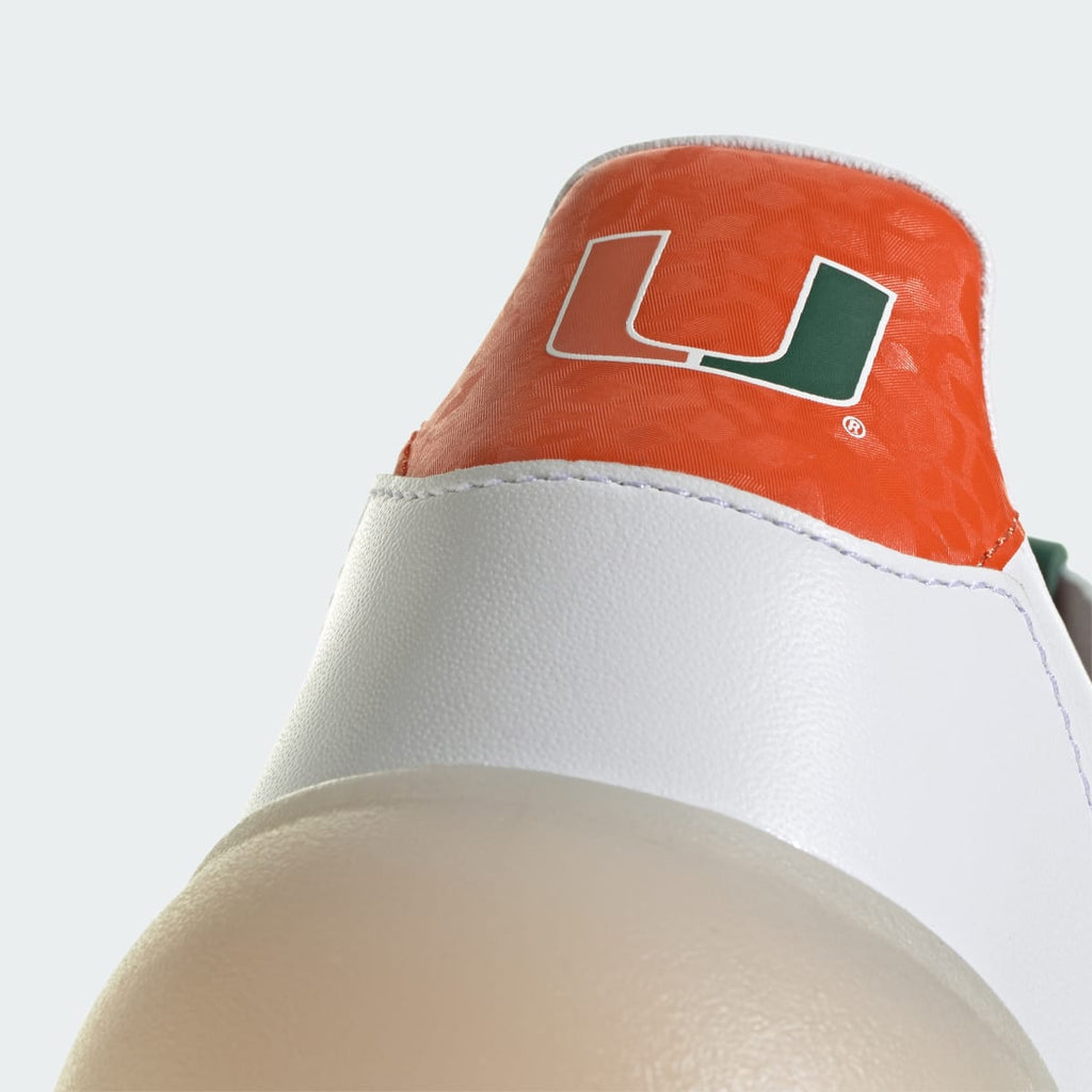 Adidas Men's MIAMI HURRICANES BARREDA DECODE SHOES - Cloud White / Dark Green / Collegiate Orange - Image 9