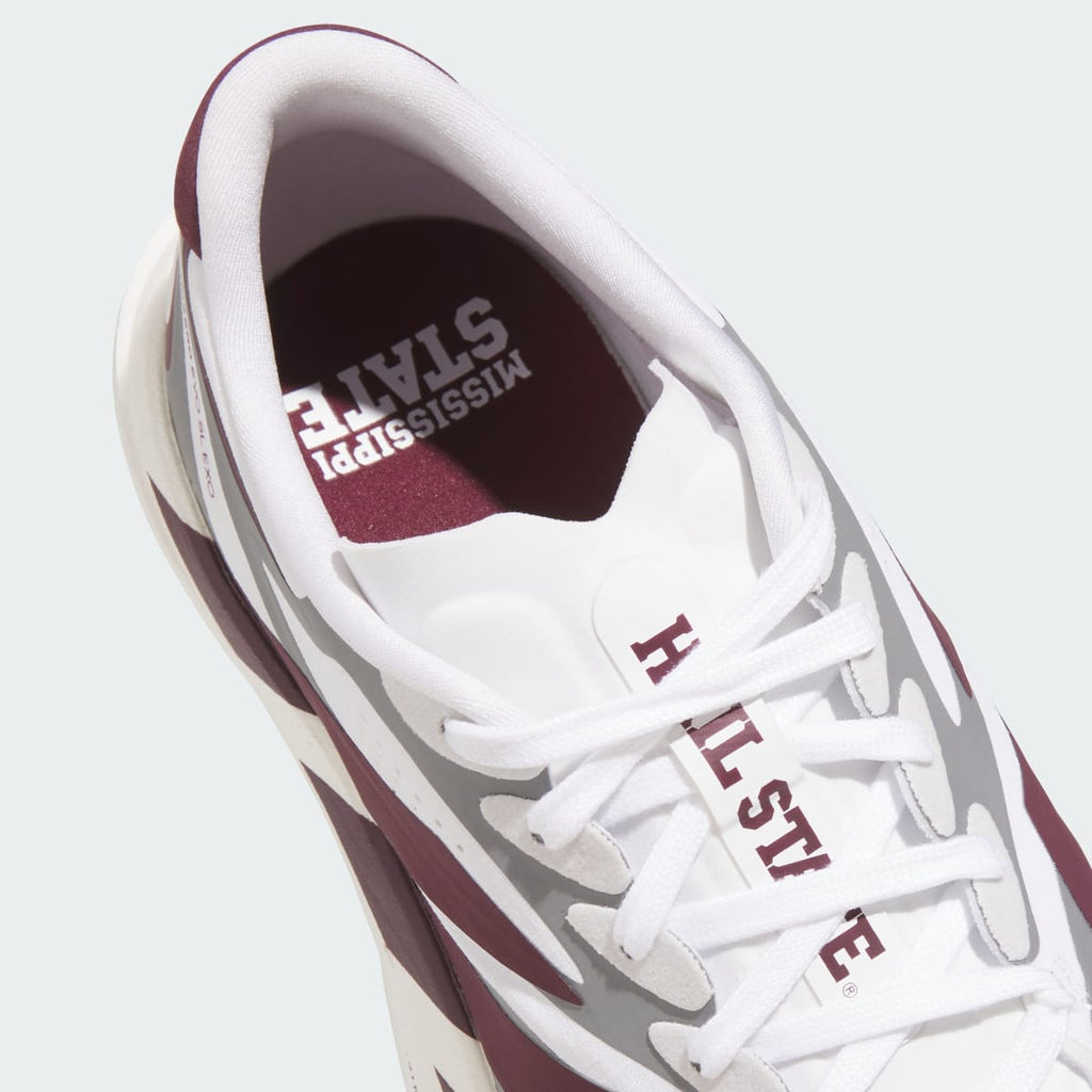 Adidas Men's MISSISSIPPI BULLDOGS ADIZERO EVO SL EXO Shoes - Cloud White / Core Black / Team Maroon - Image 8