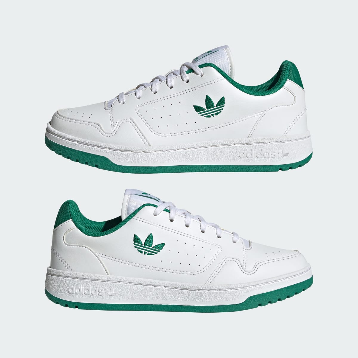 Adidas Kids' NY 90 Shoes - Cloud White / Cloud White / Bold Green - Image 7