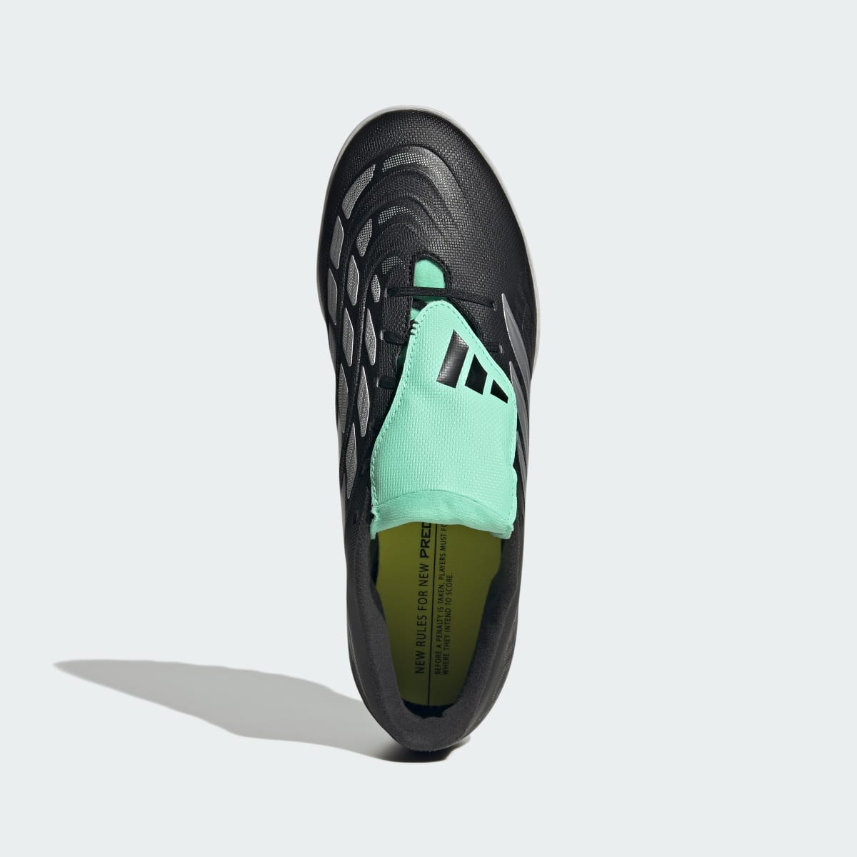Adidas Women's PREDATOR CLUB Fold-Over Tongue Turf Soccer Cleats - Core Black / Silver Metallic / Pulse Mint - Image 3