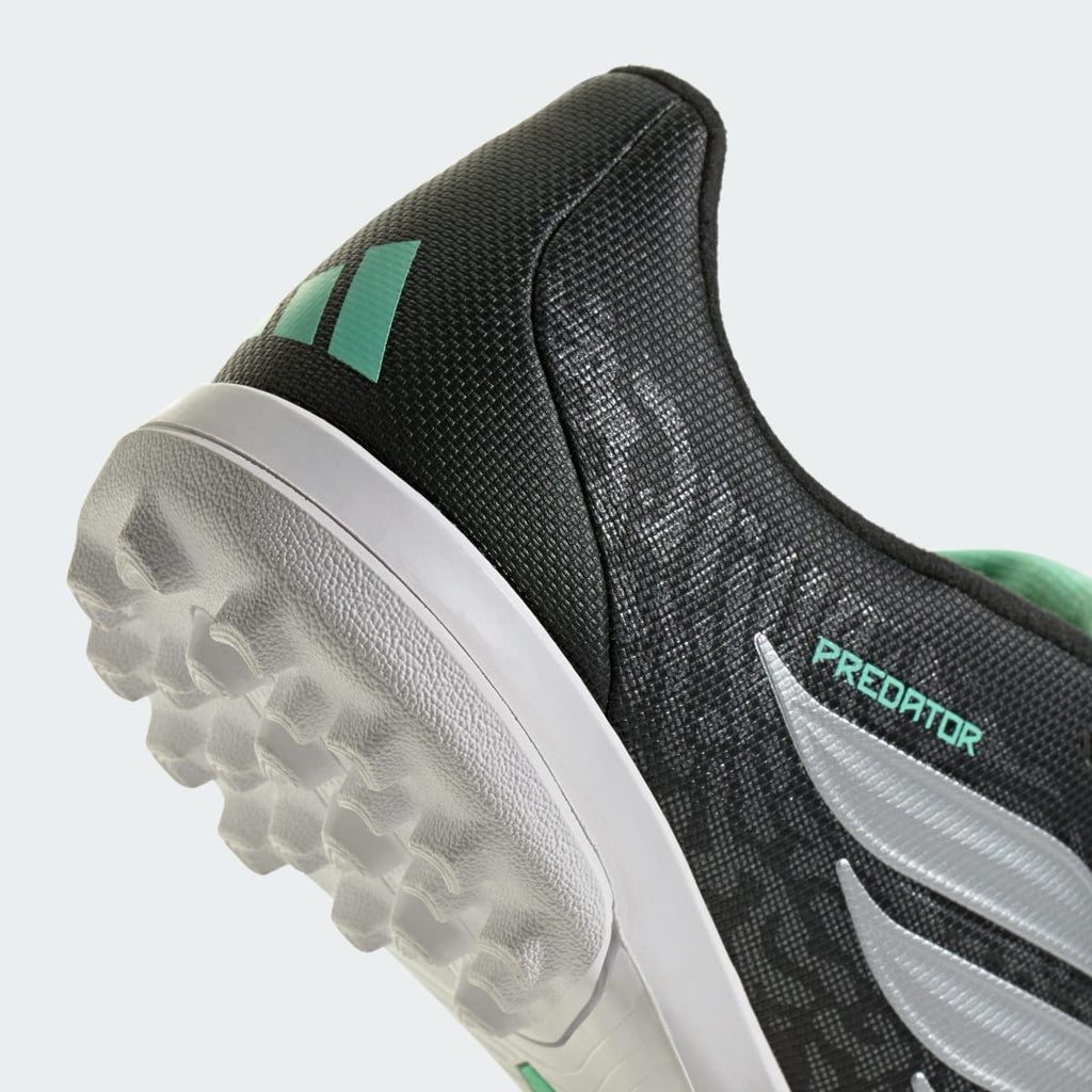 Adidas Women's PREDATOR CLUB Fold-Over Tongue Turf Soccer Cleats - Core Black / Silver Metallic / Pulse Mint - Image 8
