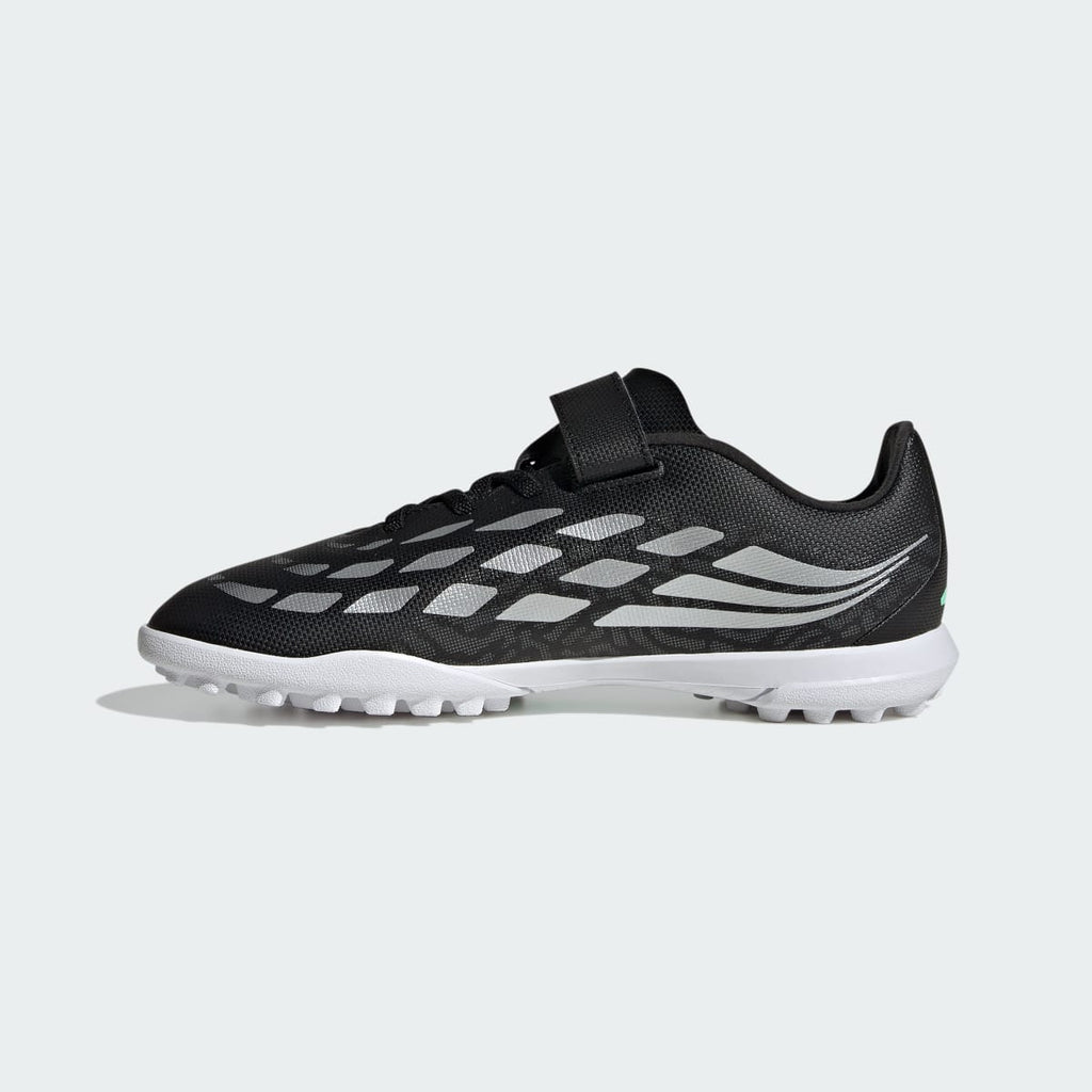 Adidas Kids' PREDATOR CLUB Hook & Loop Turf Soccer Cleats Kids - Core Black / Silver Metallic / Pulse Mint - Image 7