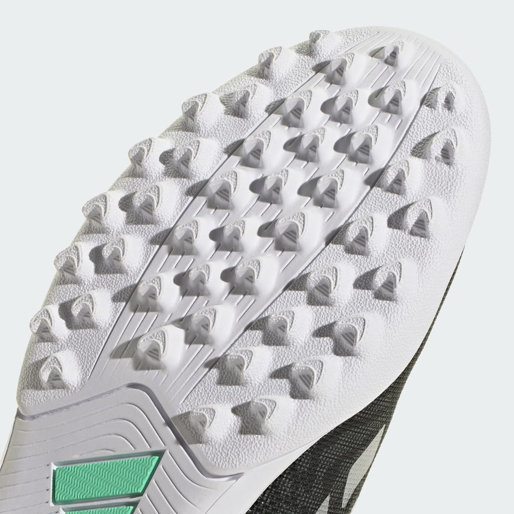 Adidas Kids' PREDATOR CLUB Hook & Loop Turf Soccer Cleats Kids - Core Black / Silver Metallic / Pulse Mint - Image 10