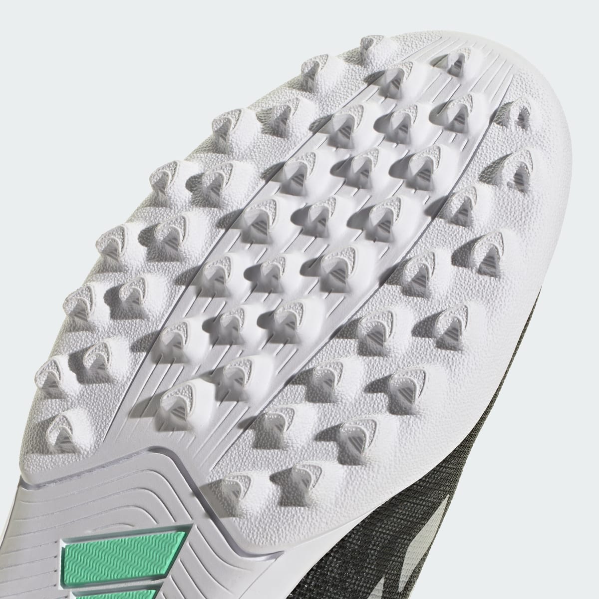 Adidas Kids' PREDATOR CLUB Hook & Loop Turf Soccer Cleats Kids - Core Black / Silver Metallic / Pulse Mint - Image 10