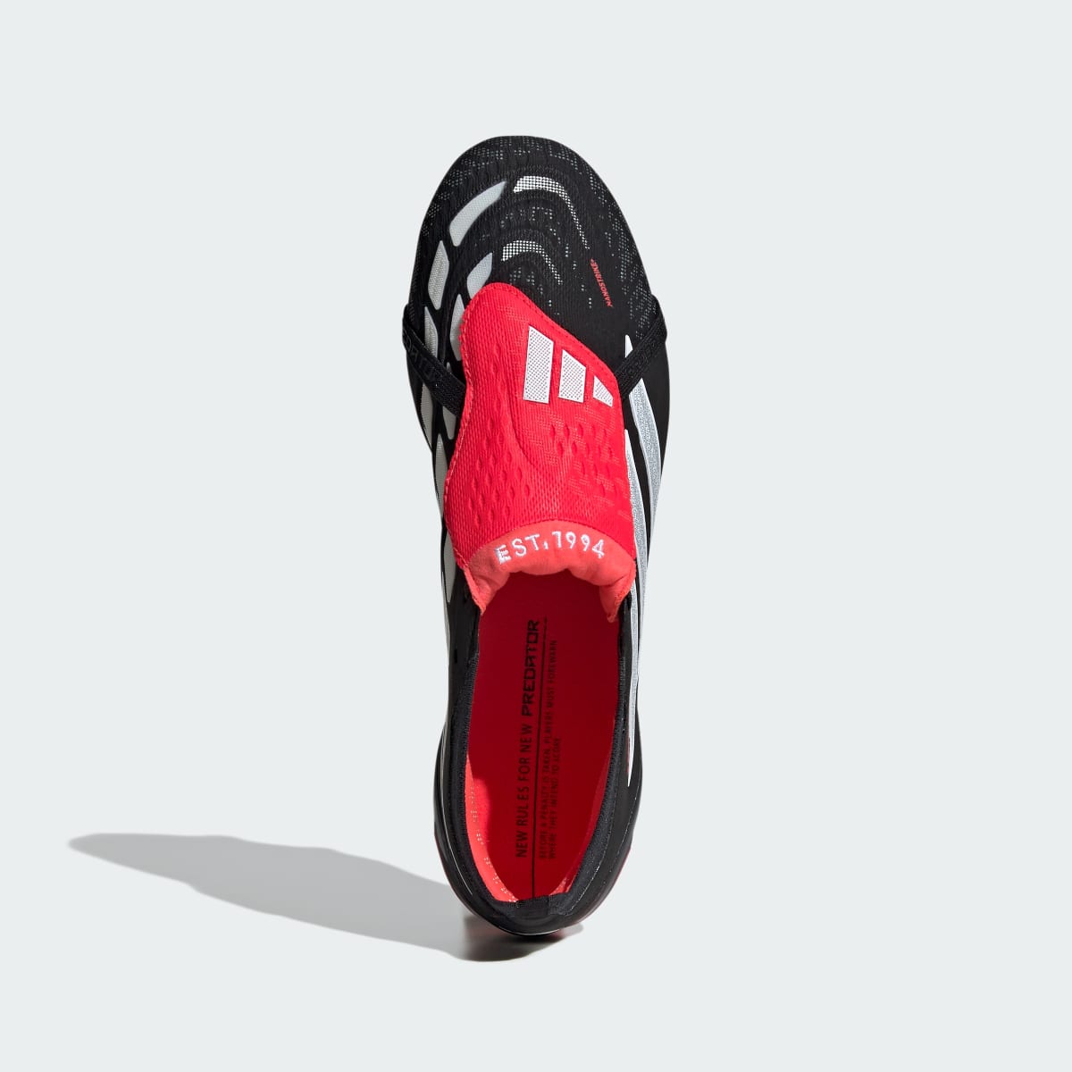Adidas Men's PREDATOR ELITE Fold-Over Tongue Firm Ground Soccer Cleats - Core Black / Cloud White / Lucid Red - Image 3