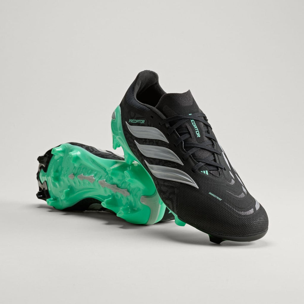 Adidas Men's PREDATOR LEAGUE Firm Ground Soccer Cleats - Core Black / Silver Metallic / Pulse Mint - Image 1