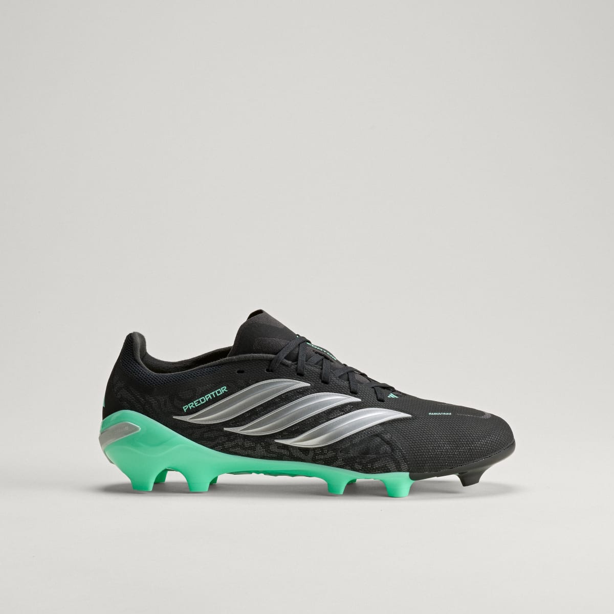 Adidas Men's PREDATOR LEAGUE Firm Ground Soccer Cleats - Core Black / Silver Metallic / Pulse Mint - Image 2
