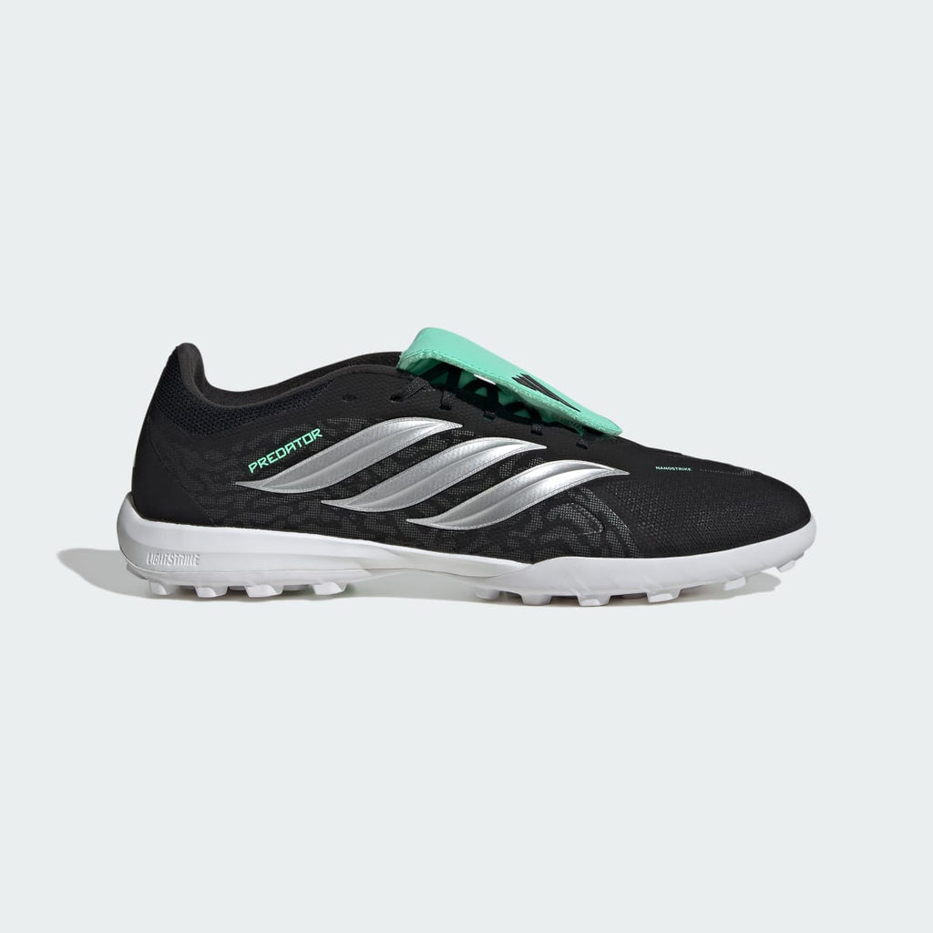 Adidas Men's PREDATOR LEAGUE Fold-Over Tongue Turf Soccer Cleats - Core Black / Silver Metallic / Pulse Mint - Image 2