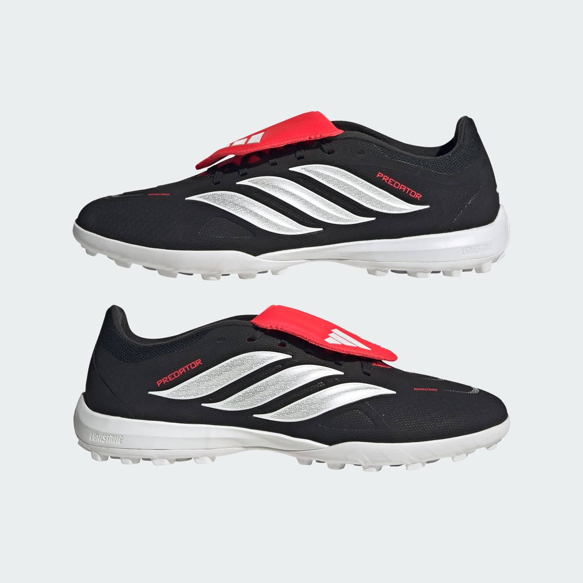 Adidas Men's PREDATOR LEAGUE Fold-Over Tongue Turf Soccer Shoes - Core Black / Cloud White / Lucid Red - Image 8