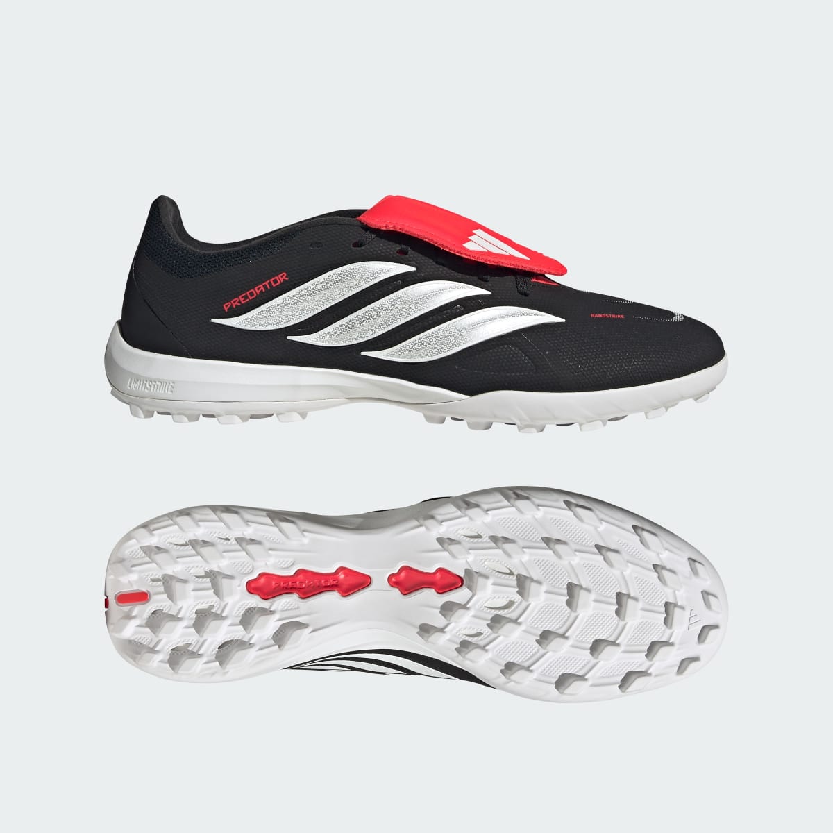 Adidas Men's PREDATOR LEAGUE Fold-Over Tongue Turf Soccer Shoes - Core Black / Cloud White / Lucid Red - Image 1