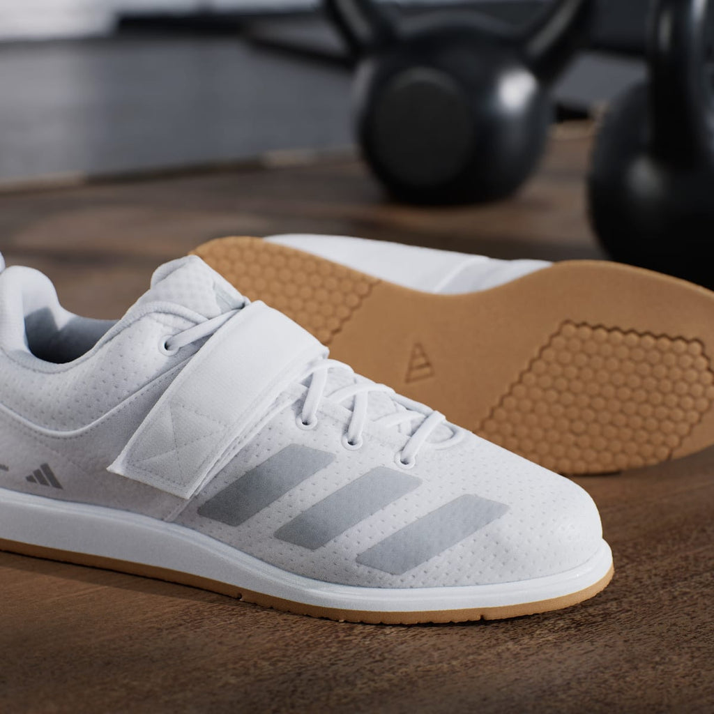 Adidas Men's Powerlift 5 Weightlifting Shoes - Cloud White / Halo Silver / Core Black - Image 11